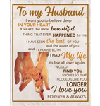 Personalized To My Husband I Love You Forever And Always Hands Blankets Gift From Wife White Plush Fleece Blanket