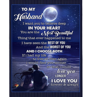 Personalized Personalized To My Husband I Want You To Believe Deep In You Heart Love Blankets Gift From Wife Black Plush Fleece Blanket