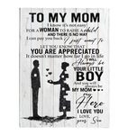 Personalized To My Mom I Know It's Not Easy For A Woman To Raise Child Blankets Gift From Son Mothers Day Fleece Blanket