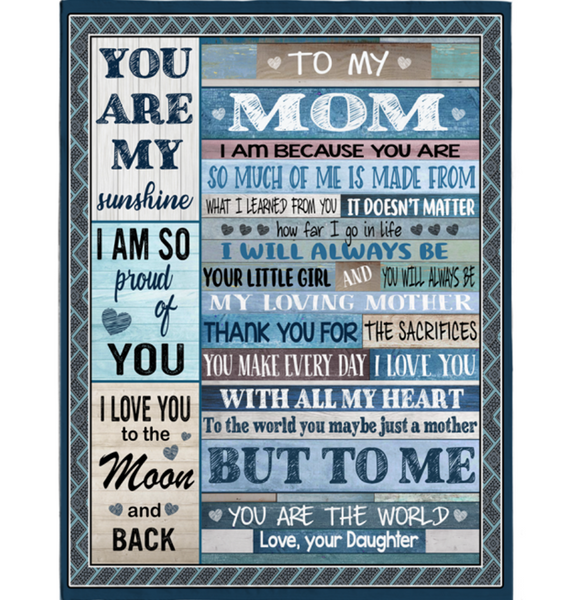 Personalized To My Mom I Love You My Sunshine World Mothers Day Gift Ideas From Daughter Wooden Fleece Blanket