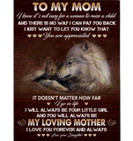 Personalized To My Mom Not Easy Raise Child I Love You Appreciated My Hero Wolf Mother's Day Gift From Daughter Fleece Blanket