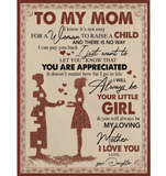 Personalized To My Mom Not Easy Raise Child I Love You Mothers Day Gift Ideas For Mom From Daughter Fleece Blanket