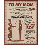 Personalized To My Mom Not Easy Raise Child I Love You Mothers Day Gift Ideas For Mom From Son Fleece Blanket