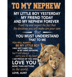 Personalized Customize To My Nephew Little Boy Friend Proud Of You Love Gift From Aunt Lion Fleece Sherpa Mink Blanket