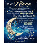 Personalized Customize To My Niece I Pray You Safe I Love You Forever Butterfly Gift From Aunt Fleece Blanket