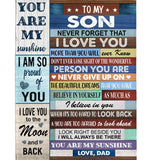 Personalized To My Son Never Forget That I Love You Never Give Up Believe In Yourself Gift From Dad Fleece Blanket