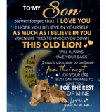 Personalized To My Son Never forget I Love You Blanket Gift From Mom Lion Black Fleece Blanket