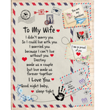 Personalized To My Wife I Married You Can't Live Without You Love Good Night Letter Envelope Gift Fleece Blanket