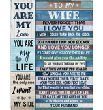 Personalized To My Wife Never Forget I Love You Want Be Your Last Everything Gift From Husband Fleece Blanket