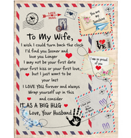 Personalized To My Wife Wish Find You Sooner Longer I Love You Forever Big Hug Husband Gift Letter Envelope Fleece Blanket