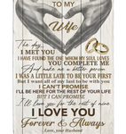 Personalized To My Wife You Make Me Better Person I Love You Forever Always Hand Heart Gift From Husband Fleece Blanket