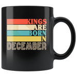 Kings are born in December vintage, birthday black gift coffee mug