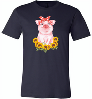 Sunflowers pig - Canvas Unisex USA Shirt