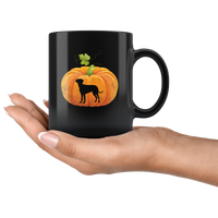 Pumpkin Dog Halloween Gift Black Coffee Mug