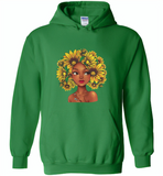 Black girl has natural sunflower hair, sunflower lover - Gildan Heavy Blend Hoodie