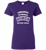 Virginia Nurses Never Fold Play Cards - Gildan Ladies Short Sleeve