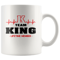Heartbeat K Team King Lifetime Member white gift coffee mug