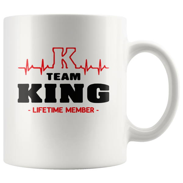 Heartbeat K Team King Lifetime Member white gift coffee mug