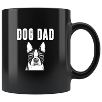 Dog dad boston terrier father's day gift black coffee mug