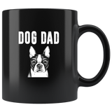 Dog dad boston terrier father's day gift black coffee mug