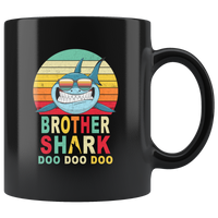 Vintage Retro Uncle Shark doo doo doo black gift coffee mug