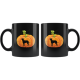 Pumpkin Dog Halloween Gift Black Coffee Mug