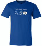 Nurse I am a simple woman like coffee and play card - Canvas Unisex USA Shirt