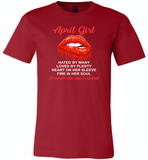 April Girl, Hated By Many Loved By Plenty Heart On Her Sleeve Fire In Her Soul A Mouth She Can't Control - Canvas Unisex USA Shirt