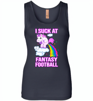 Funny Unicorn I suck at fantasy football - Womens Jersey Tank