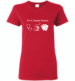 I'm A Simple Woman Who Loves Nurse Coffee and Play Cards - Gildan Ladies Short Sleeve