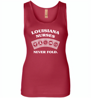 Louisiana Nurses Never Fold Play Cards - Womens Jersey Tank