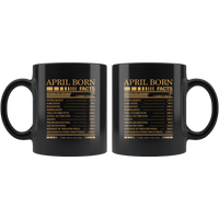 April born facts servings per container, born in April, black birthday gift coffee mug