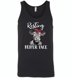 Resting heifer face cow - Canvas Unisex Tank