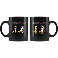 Unicorn colorful your aunt my aunt mother's day gift black coffee mug