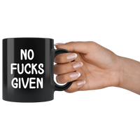 No Fucks Given Black Coffee Mug