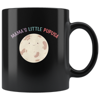 Mama's little pupusa moon black coffee mug