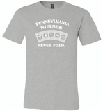 Pennsylvania Nurses Never Fold Play Cards - Canvas Unisex USA Shirt