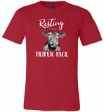 Resting heifer face cow - Canvas Unisex USA Shirt