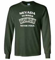 Nevada Nurses Never Fold Play Cards - Gildan Long Sleeve T-Shirt