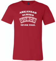 Arkansas Nurses Never Fold Play Cards - Canvas Unisex USA Shirt