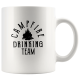 Campfire drinking team love camping white coffee mug