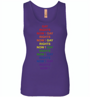 Gay rights now gay LGBT rainbow pride - Womens Jersey Tank