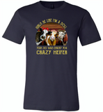 Girls be like i'm a doll yeah so was chucky you crazy heifer cows - Canvas Unisex USA Shirt