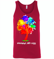 Different not less lgbt tree rainbow gay pride - Canvas Unisex Tank