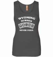 Wyoming Nurses Never Fold Play Cards - Womens Jersey Tank