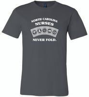 North Carolina Nurses Never Fold Play Cards - Canvas Unisex USA Shirt