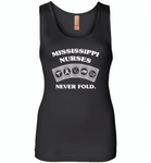 Mississippi Nurses Never Fold Play Cards - Womens Jersey Tank