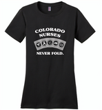 Colorado Nurses Never Fold Play Cards - Distric Made Ladies Perfect Weigh Tee
