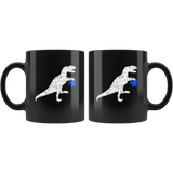 Autism Awareness Dino T Rex Dinosaur Black Coffee Mug