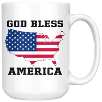 God Bless America Flag White Coffee Mug Mugs